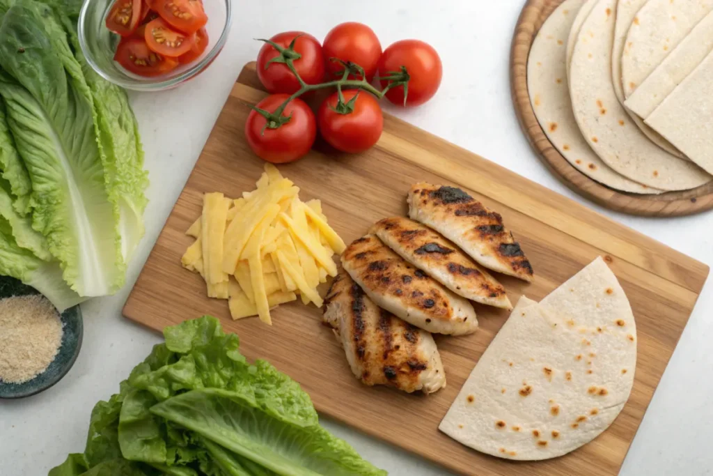 Ingredients for healthy chicken tacos