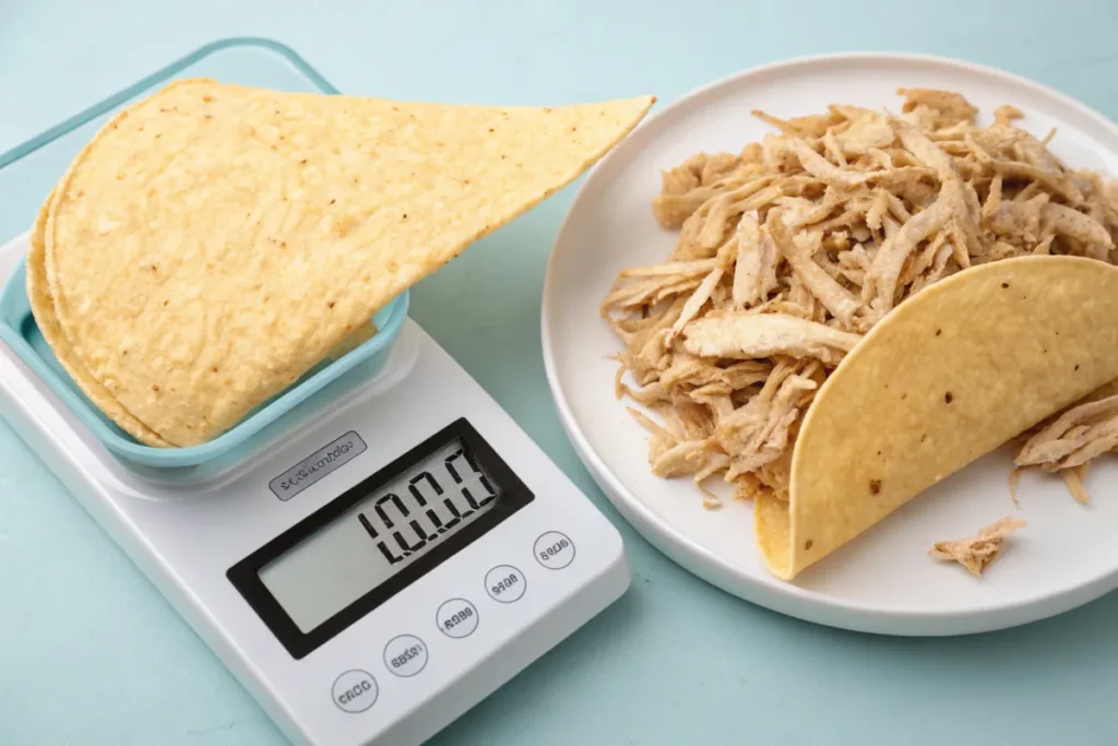 Measuring shredded chicken portions