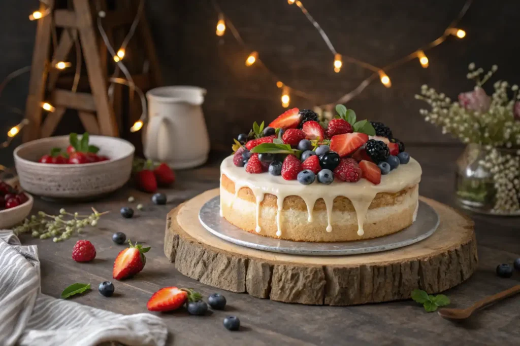 Fruit-Topped Kefir Sheet Cake