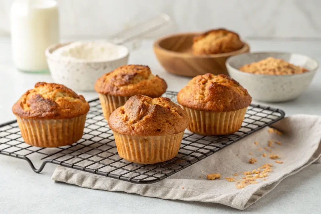 Freshly baked protein muffins