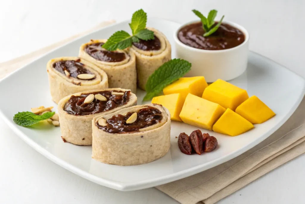 Vegan Nutella tortilla sushi variation