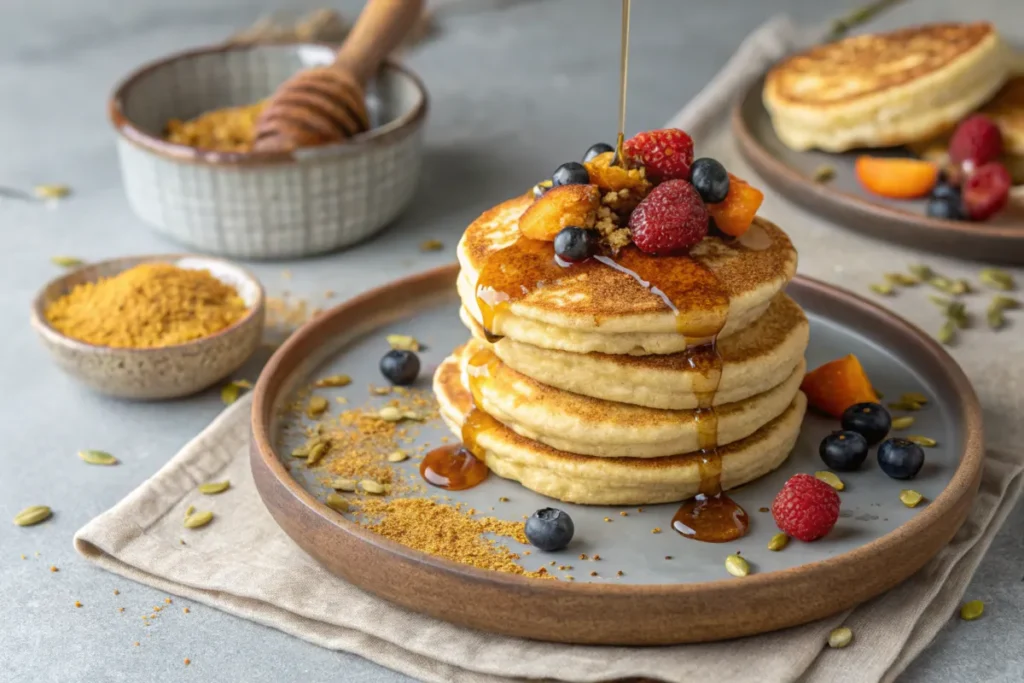 "Pumpkin-derived protein pancakes"