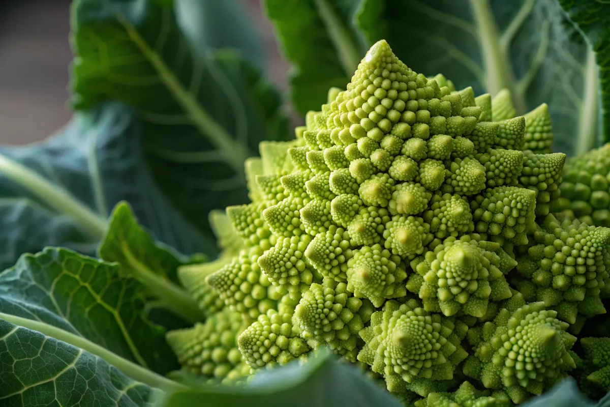 "Romanesco Broccoli with Spiral Patterns"