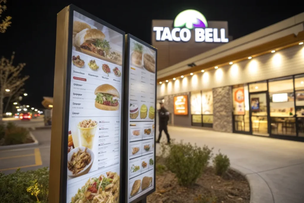 Taco Bell menu with chicken options