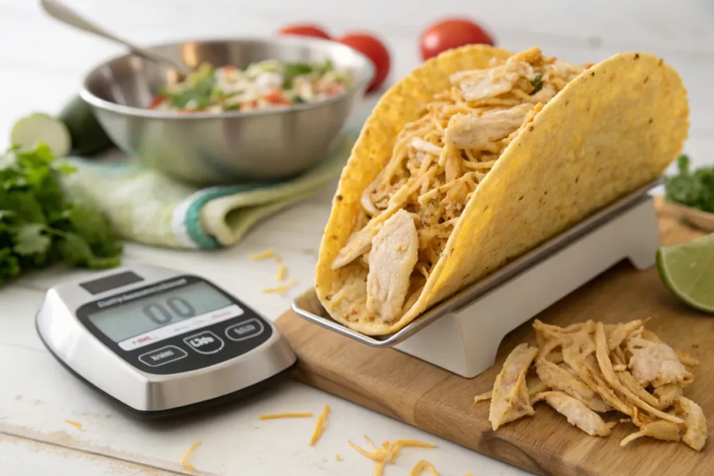 Chicken taco serving size example