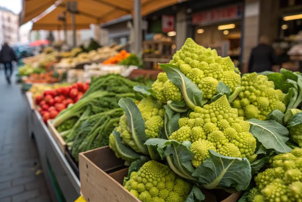 Fresh Romanesco emphasizing its mild taste