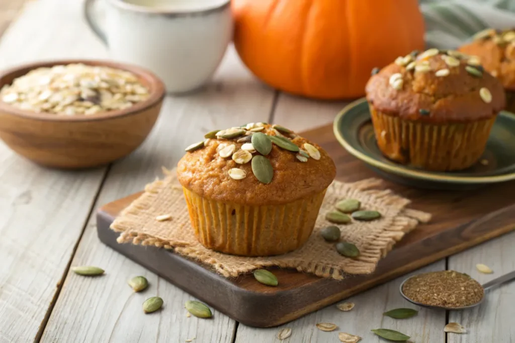 Freshly baked pumpkin muffin