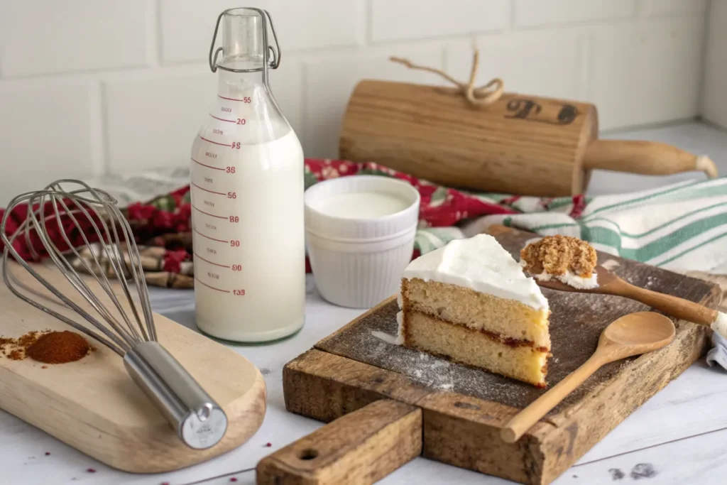 "Kefir for baking with utensils"