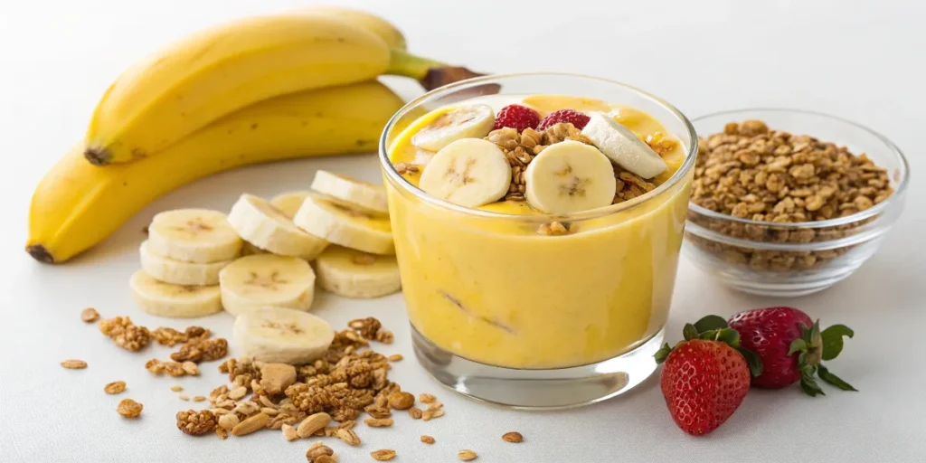 Banana smoothies and snacks