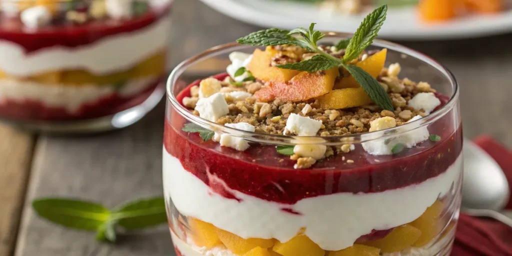 Layered dessert with sweet and savory flavors