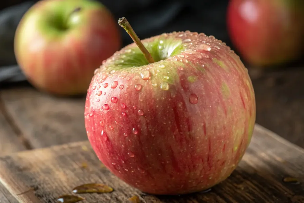 Sweet-tart Pink Lady apples close-up