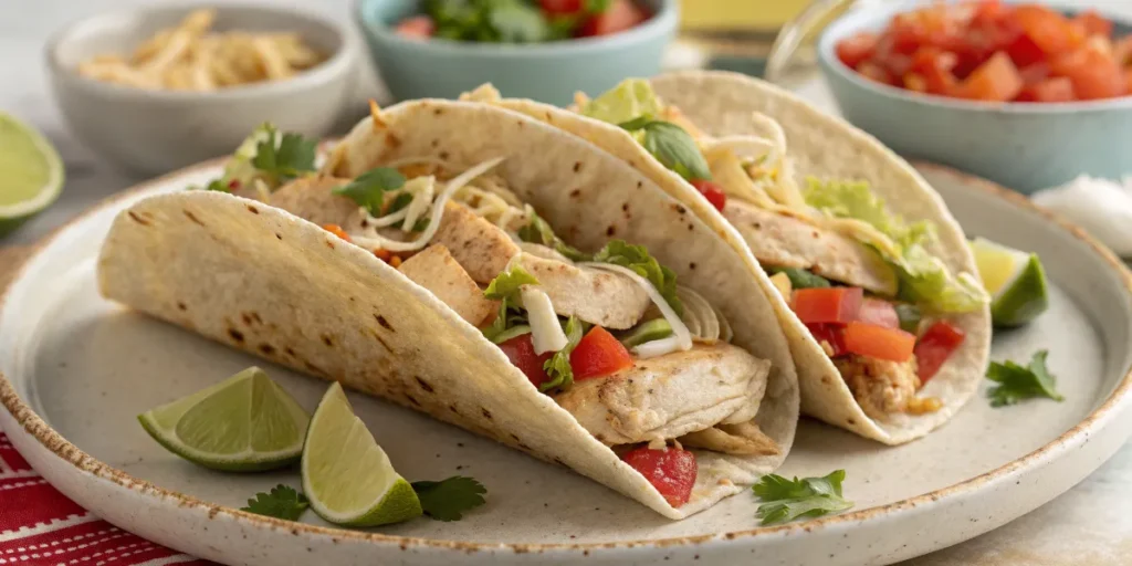 Healthy chicken tacos for school lunches