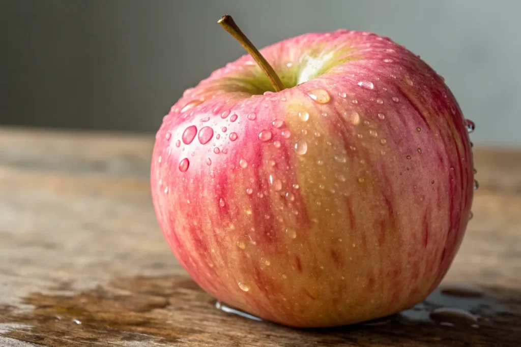 Close-up of Pink Lady apple skin