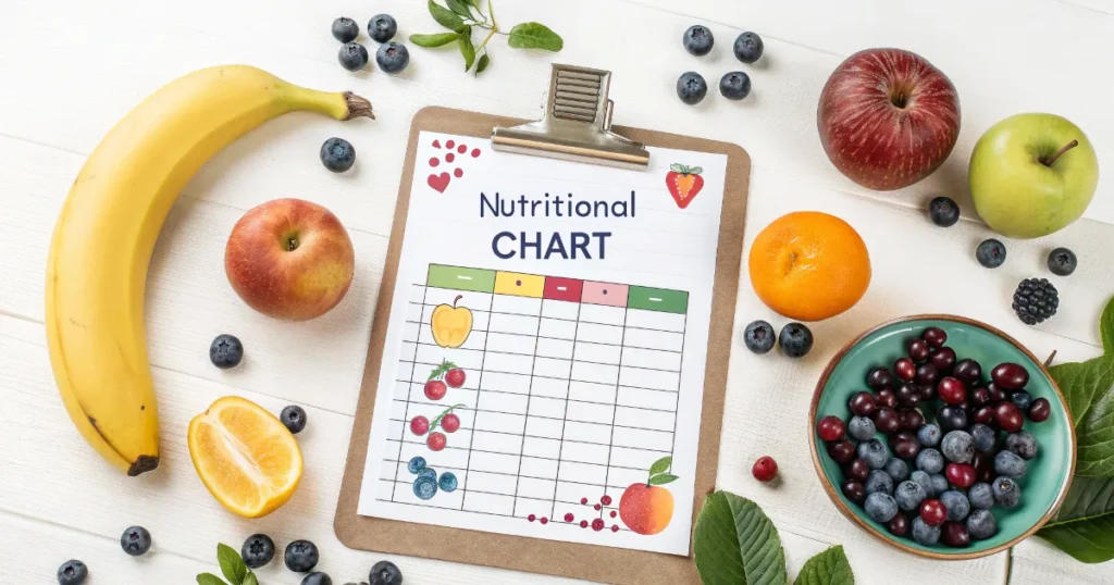 Nutritional Chart for Healthy Fruits