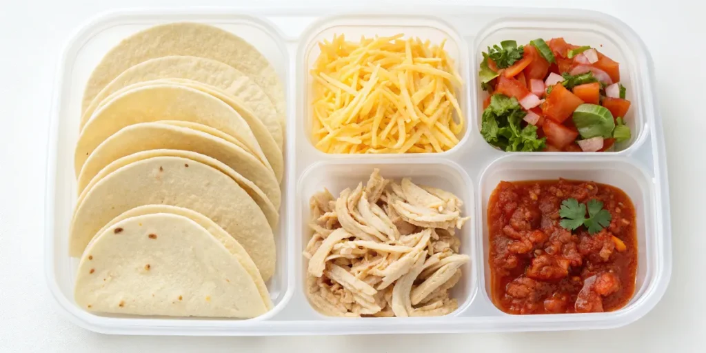 DIY chicken taco kit for school lunch