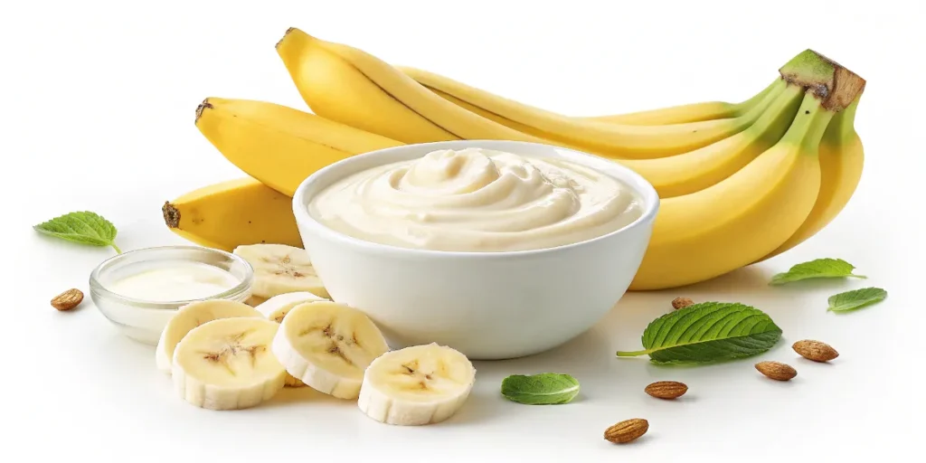 Yogurt and bananas