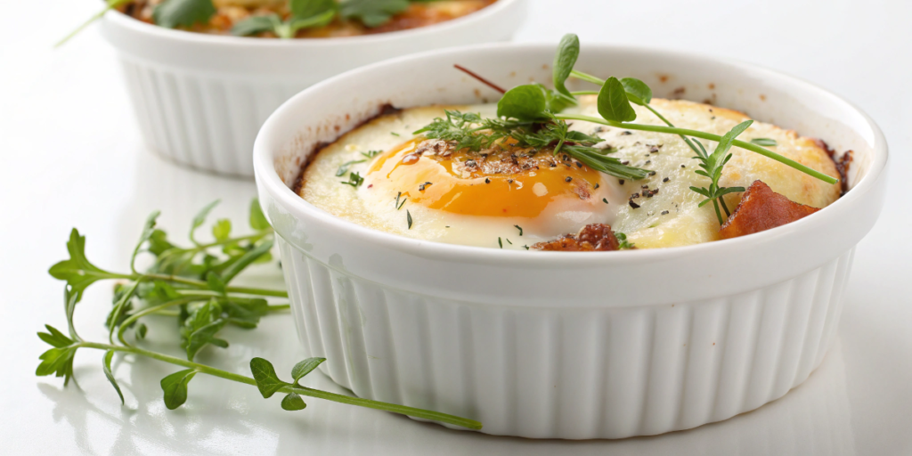 French egg parfait in ramekin