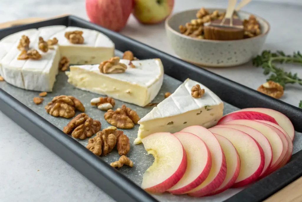 Pink Lady apples with Brie and nuts