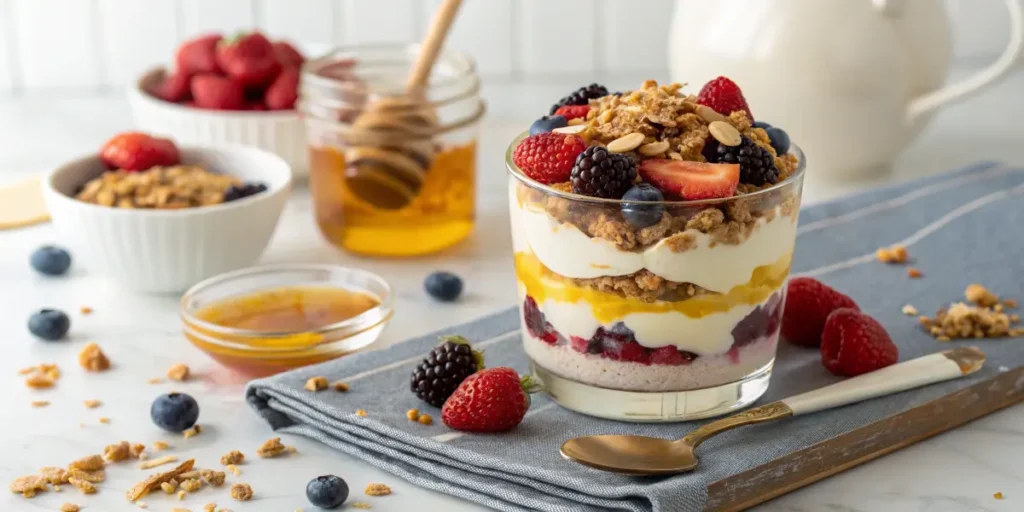 Sweet parfait with berries	