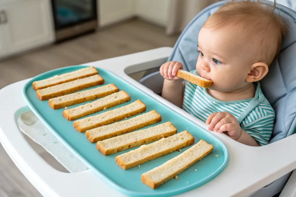 Soft bread cut for baby’s safety