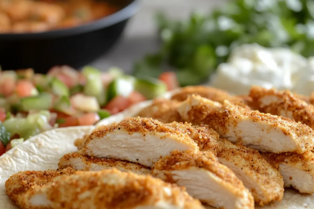 “Seasoned chicken for homemade chicken tacos”