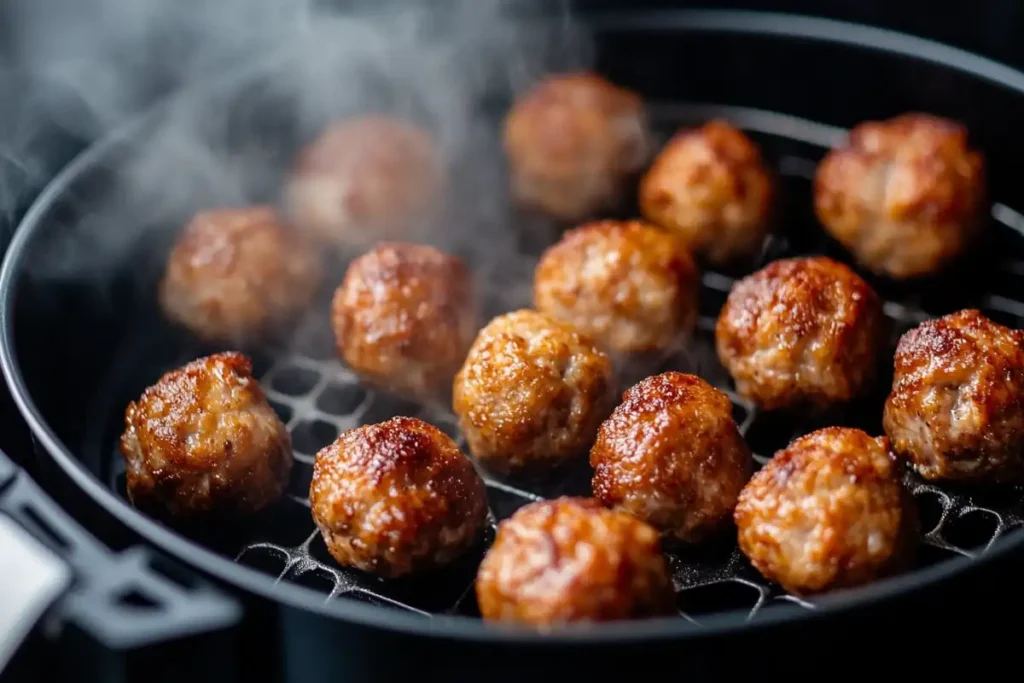 Crispy meatballs from the air fryer