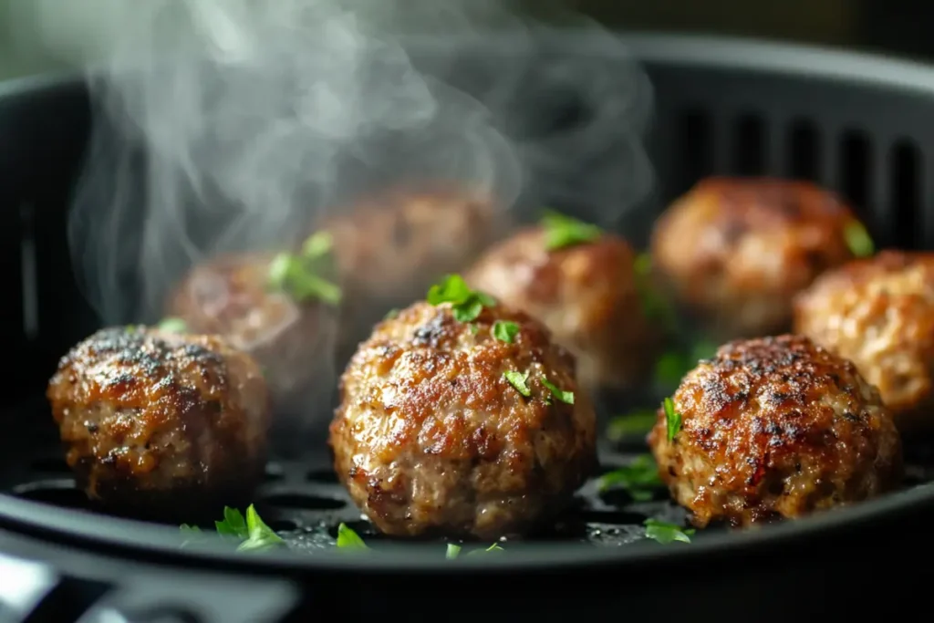 Crispy Frozen Meatballs in Air Fryer