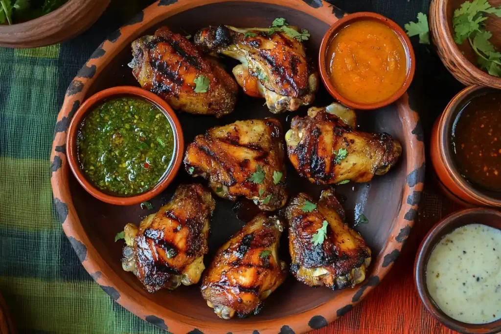 Golden Air-Fried Chicken Wings with Dips