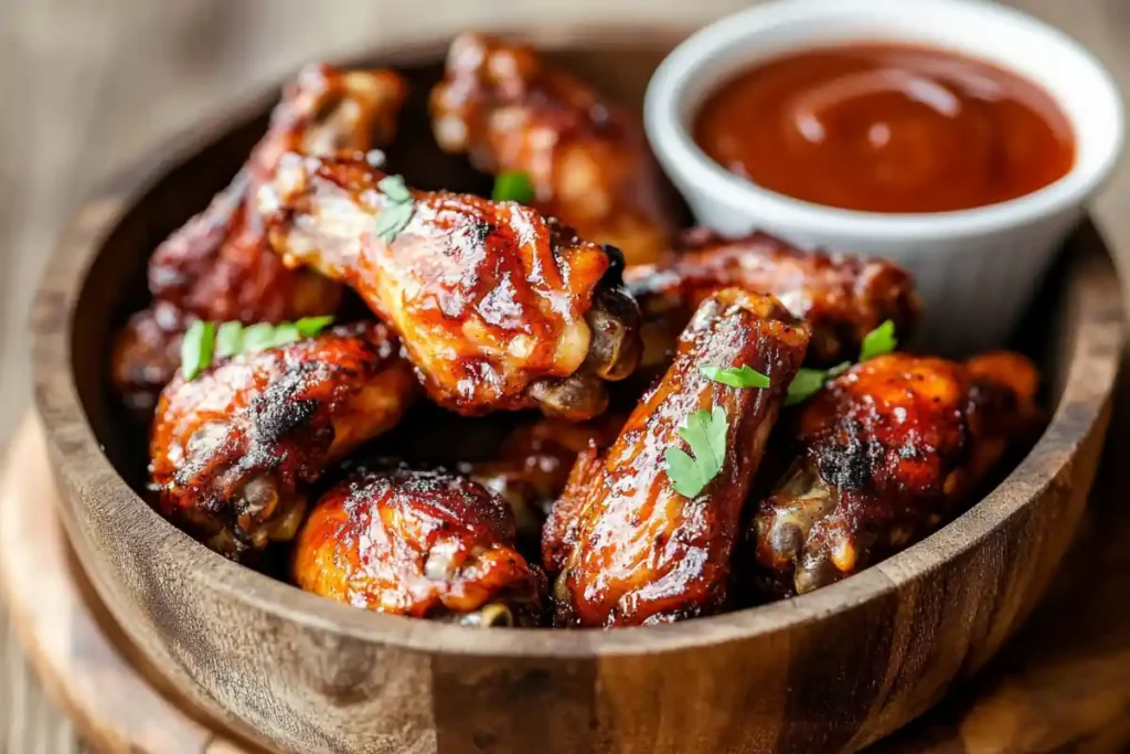 Air-frying Tyson Chicken Wings with gluten-free sauce