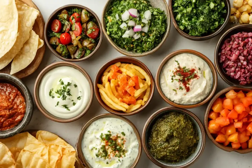 assorted dips with frozen french fries in air fryer results