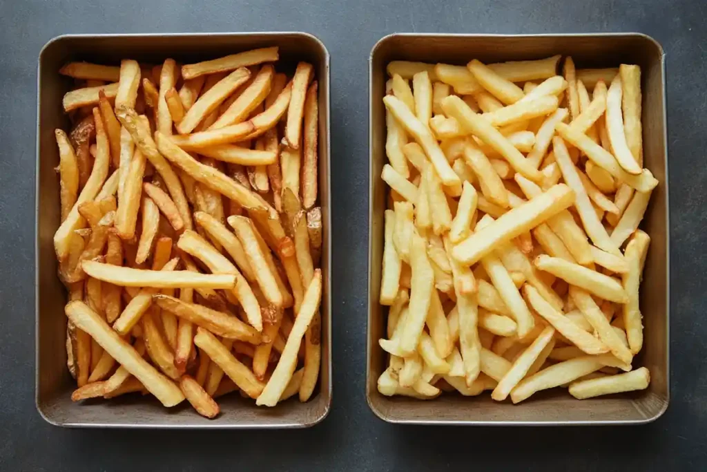 Comparing fry doneness at different air fryer temperatures