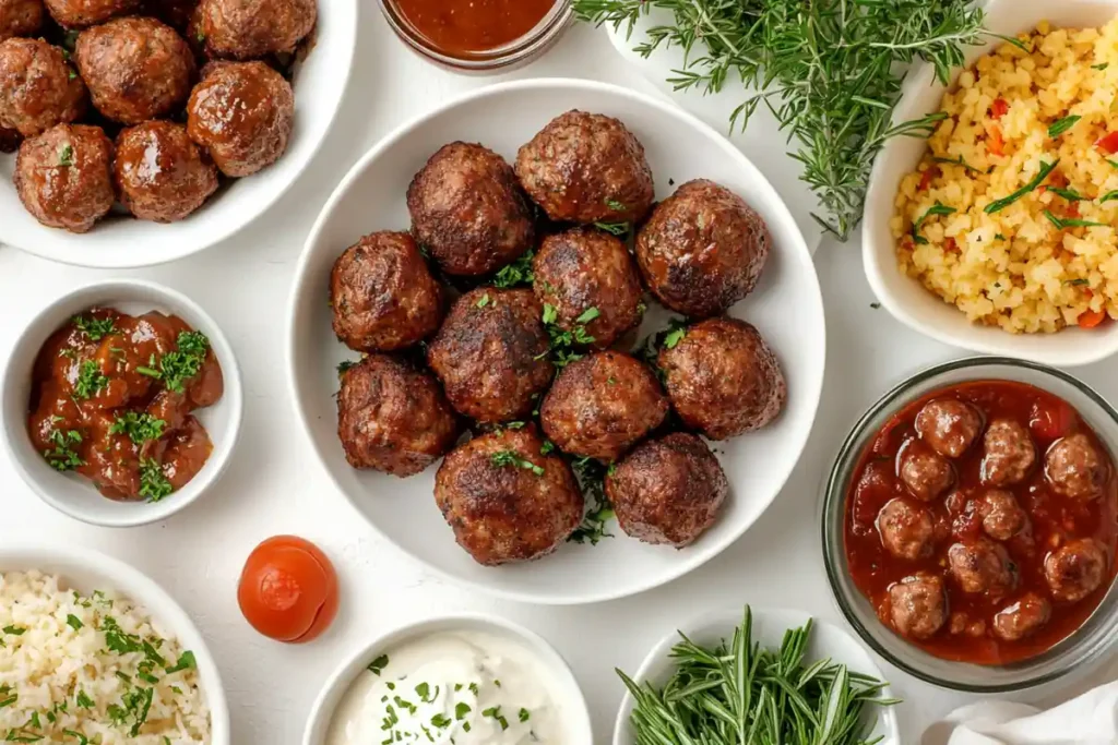 Frozen Meatballs in Air Fryer with Various Sauces