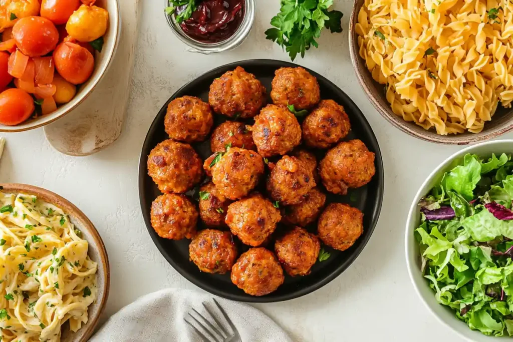 Complete Meal with Frozen Meatballs in Air Fryer