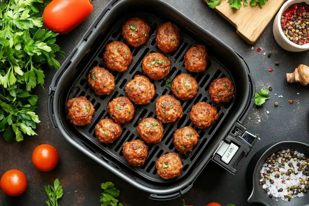 Frozen Meatballs in Air Fryer scene